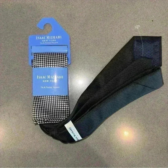 Isaac Mizrahi New York Tie & Pocket Square NWT - Picture 6 of 7